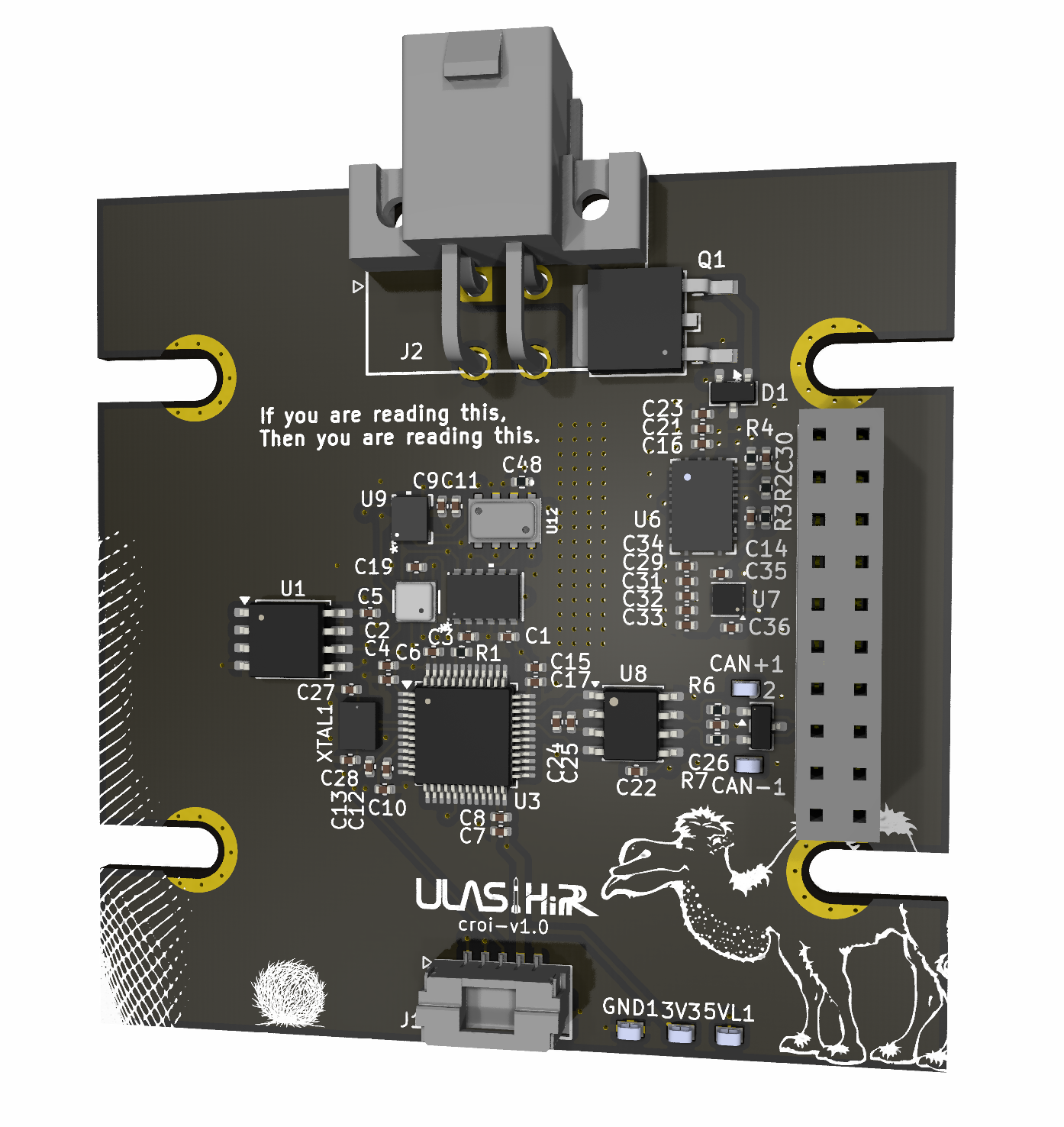 Croí flight computer 3D board render