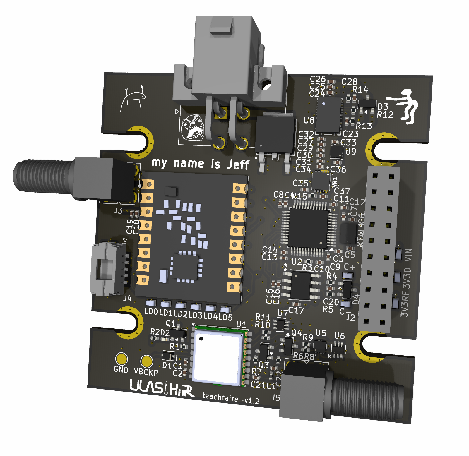 Teachtaire telemetry and GNSS 3D board render