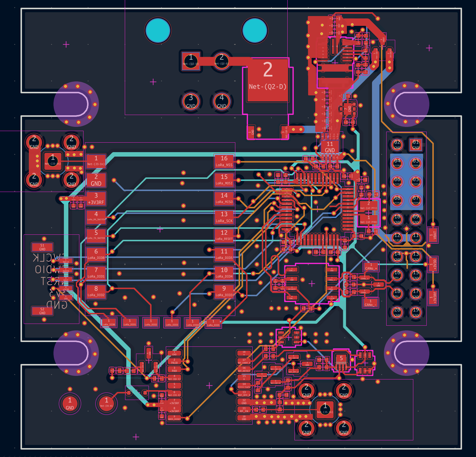Teachtaire telemetry and GNSS PCB layout
